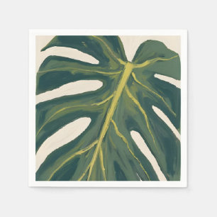 Serviette En Papier Feuille de Monstera verte aquarelle de plante bota