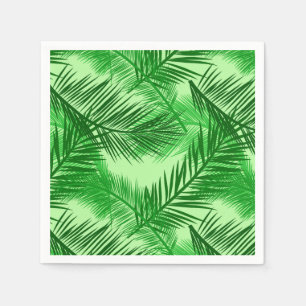 Serviette En Papier Feuille de palme Impression, émeraude et vert citr