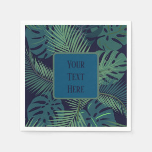 Serviette En Papier feuille de palmier foncé tropical moderne, fig jun