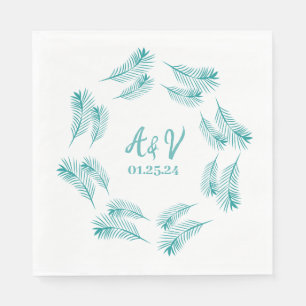Serviette En Papier Feuille de palmier tropical mariage