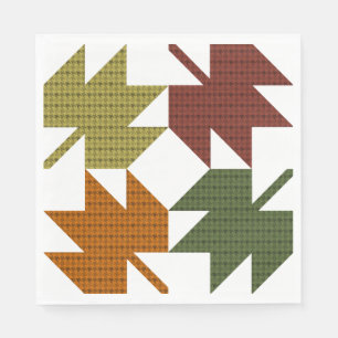Serviette En Papier Feuille d'érable - Motif de courtepointe 1