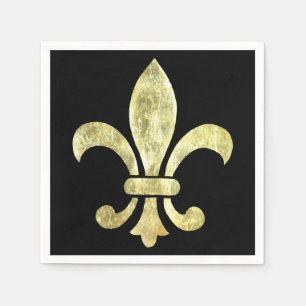 Serviette En Papier Feuille d'or Fleur de Lis
