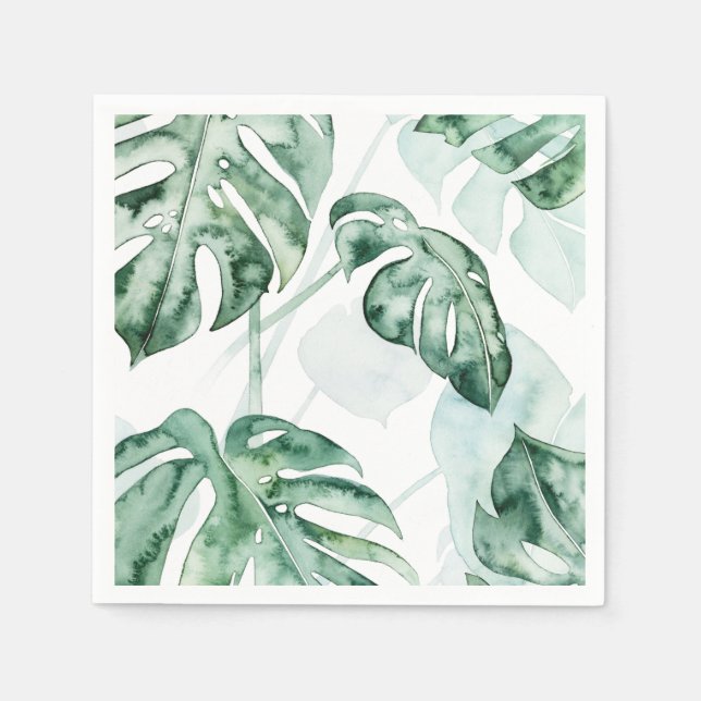 Serviette En Papier Feuille fractionnée de palme tropicale (Devant)