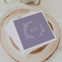Feuille minimale | Lavender Monogrammes Mariage se