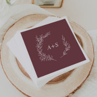 Feuille minimale | Napkins Mariage Monogram de Bou