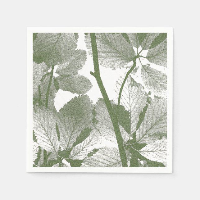 SERVIETTE EN PAPIER FEUILLES ARBRES VERTS (Devant)