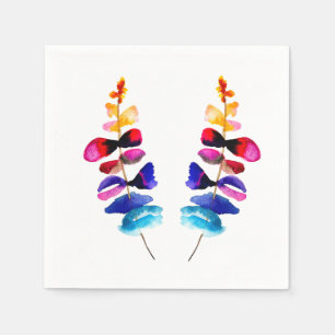 Serviette En Papier Feuilles colorées mignonnes aquarelle