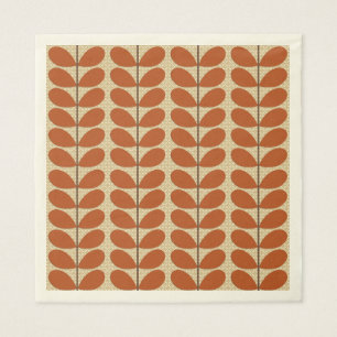 Serviette En Papier Feuilles danois du milieu du siècle, rouille Brown