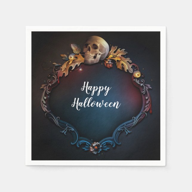 Serviette En Papier Feuilles d'automne et fête d'Halloween d'automne (Devant)