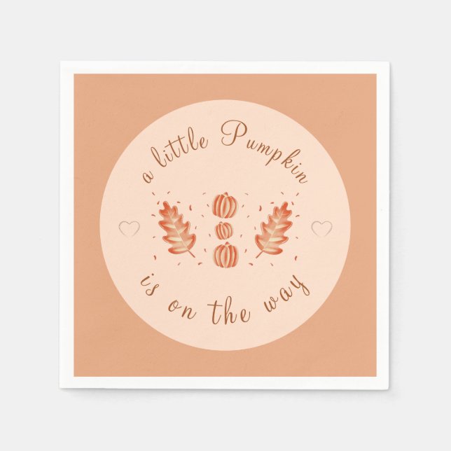 Serviette En Papier Feuilles d'automne et Petite fête Baby shower Citr (Devant)