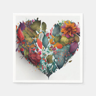 Serviette En Papier Feuilles d'automne Papier Coeur serviettes