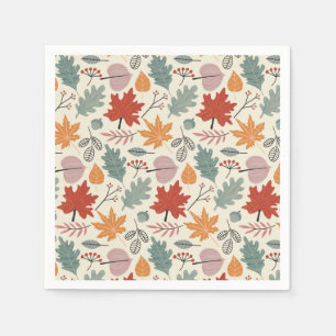 Serviette En Papier Feuilles d'automne vintage et Motif Acorns