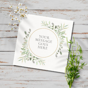 Serviette En Papier Feuilles de feuillage vert doux Eucalyptus
