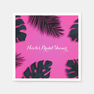 Serviette En Papier Feuilles de palmier tropical rose Party Luau Été C