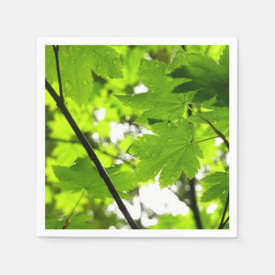 Serviette En Papier Feuilles d'érable avec Raindrops