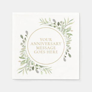 Serviette En Papier Feuilles d'eucalyptus de verdure de 50e anniversai