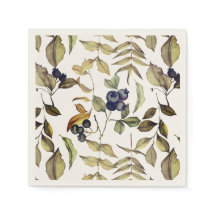 Feuilles d'or d'automne et baies bleues