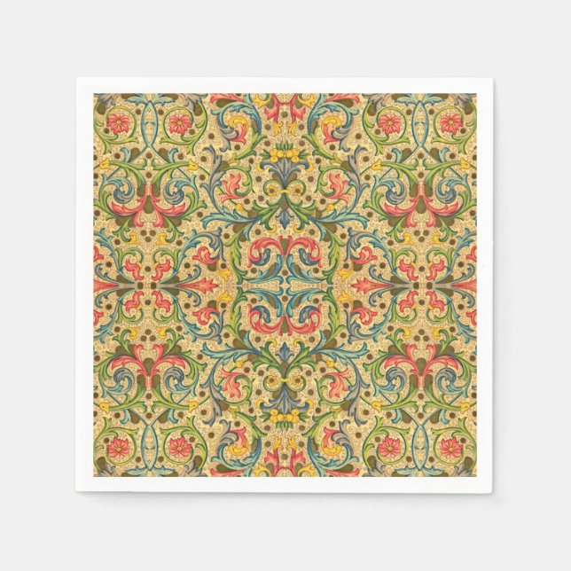 Serviette En Papier Feuilles et vigne italiennes d'antiquité (Devant)