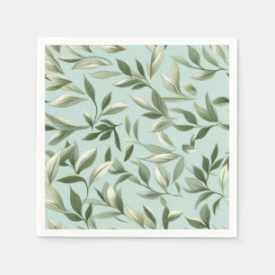 Serviette En Papier Feuilles verts