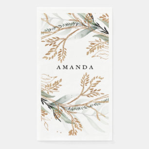 Serviette En Papier Feuillue Botanique Eucalyptus Moderne Branche de v