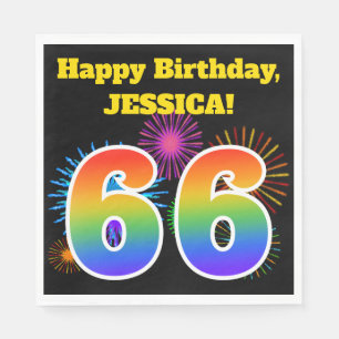 Serviette En Papier Feux d'artifice d'amusement + Motif "66"