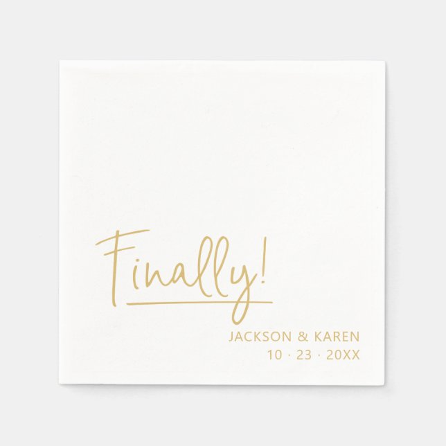 Serviette En Papier FIANÇAILLES / MARIAGE | Enfin ! | Papier Napkin (Devant)