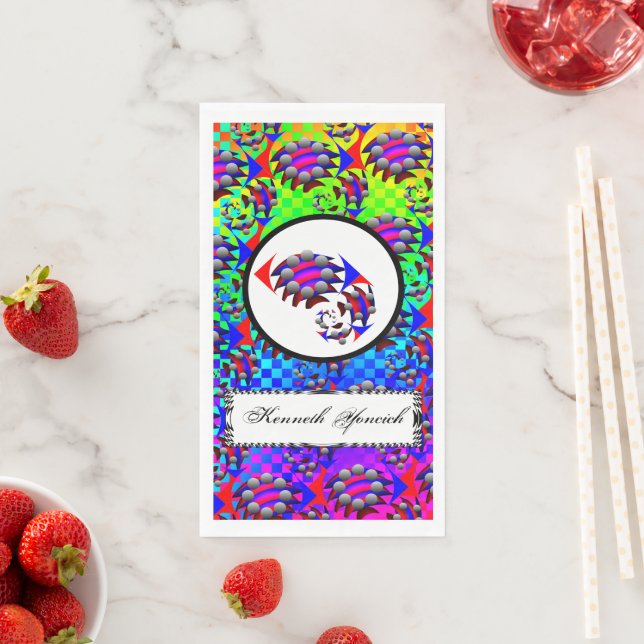 Serviette En Papier Fibonacci 'Fish' par Kenneth Yoncich (En situation)