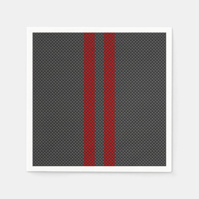 Serviette En Papier Fibre de carbone rouge Bourgogne comme des rayures (Devant)