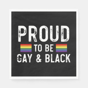 Serviette En Papier Fier d'être gay et Mois de la fierté noire 2025