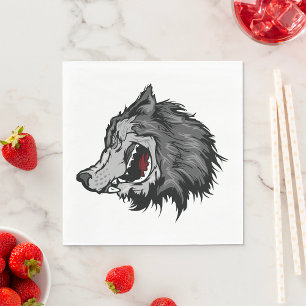 Serviette En Papier Fierce Wolf Head Bold Wild Animal