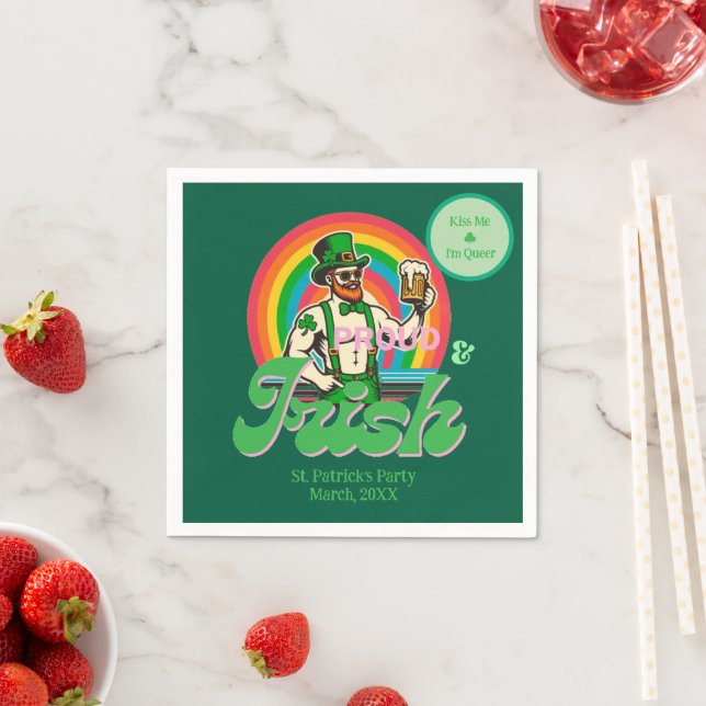 Serviette En Papier Fière et irlandaise St Patrick Custom LGBTQ+ (En situation)