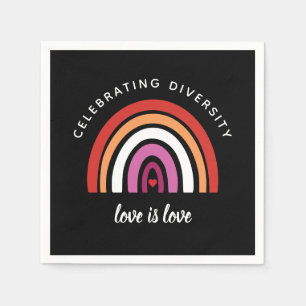 Serviette En Papier Fierté lesbienne célébrant la diversité L'amour es