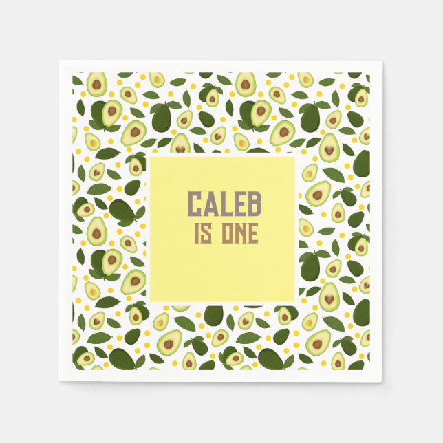 Serviette En Papier Fiesta Avocado Saint-Guacamole 1er anniversaire (Devant)