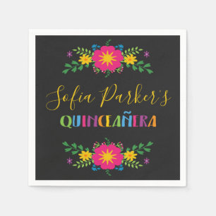 Serviette En Papier Fiesta Quinceañera mexicaine colorée