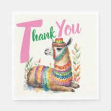 Fiesta Sinorita Baby Girl Douche Partyware Llama