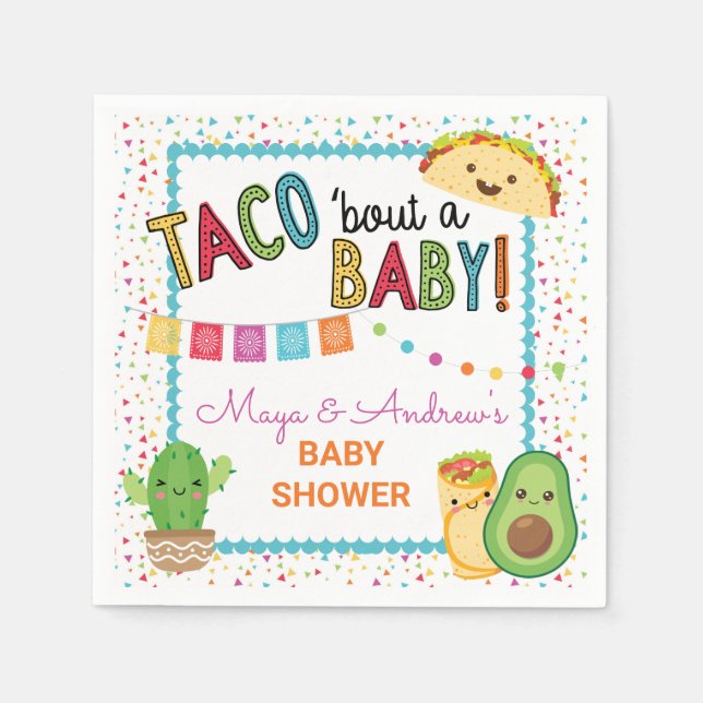 Serviette En Papier Fiesta Taco Bout Un Papier Baby shower Napkin (Devant)