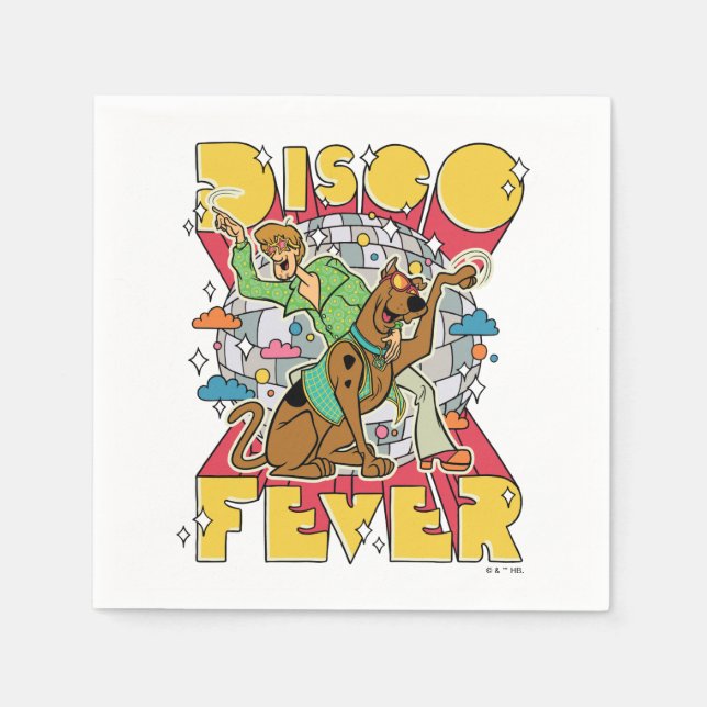 Serviette En Papier Fièvre de Disco avec Scooby et Shaggy (Devant)