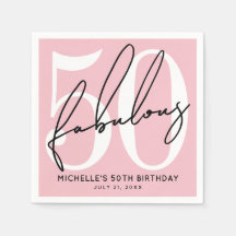 Fifty And Fabulous Blush Pink 50th Birthday