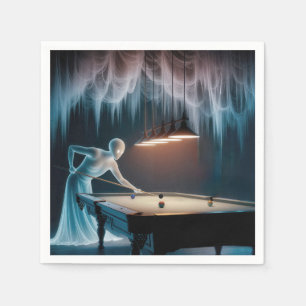 Serviette En Papier Figures de fantômes d'Halloween jouant au billard