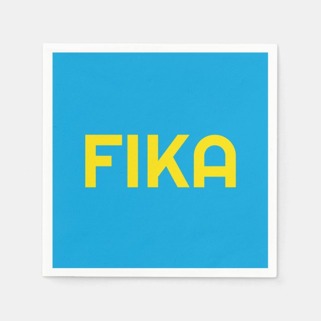 Serviette En Papier FIKA Bold Jaune et bleu (Devant)