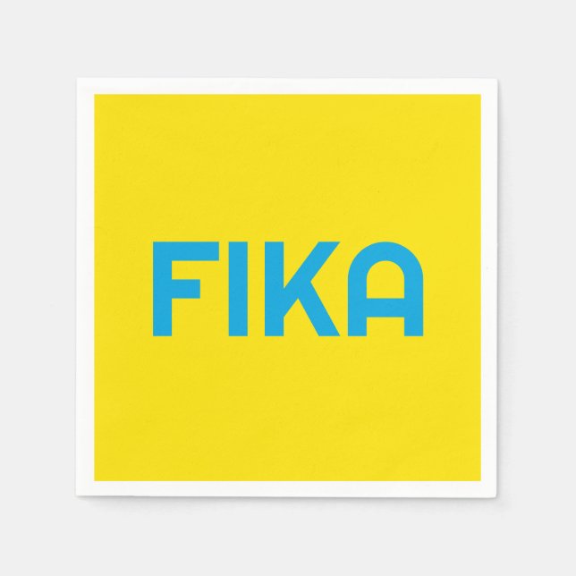 Serviette En Papier FIKA Bold Jaune et bleu (Devant)
