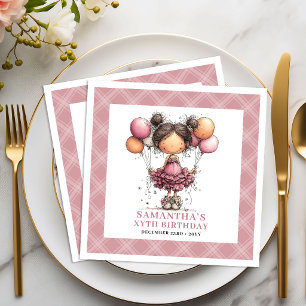 Serviette En Papier Fille 12e anniversaire drôle capricieux rose