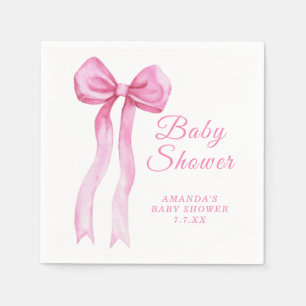 Serviette En Papier Fille arc rose Cadeau de bébé