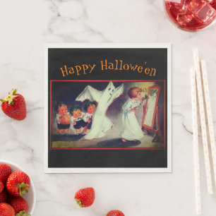 Serviette En Papier Fille avec fantôme Personnalisé Halloween Party Na