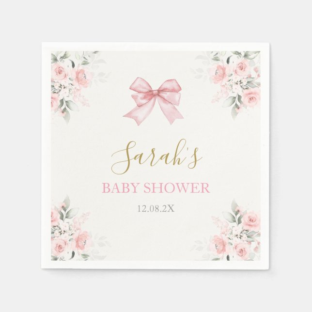 Serviette En Papier Fille Baby shower de la ceinture rose (Devant)