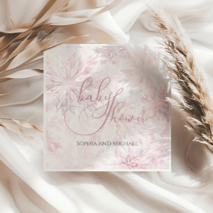 Serviette En Papier Fille Baby shower d'hiver Feu de neige rose