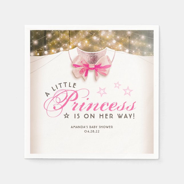 Serviette En Papier Fille Baby shower Rustique Country Bodysuite (Devant)