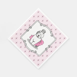 Serviette En Papier Fille Ballet Princesse Vieux anglais Sheepdog Grey