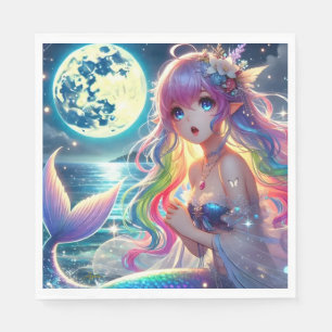 Serviette En Papier Fille d'anime chantant Pixie au clair de lune Merm
