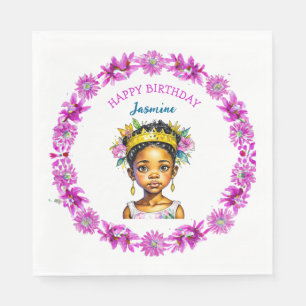 Serviette En Papier Fille d'anniversaire personnalisée Princesse de co